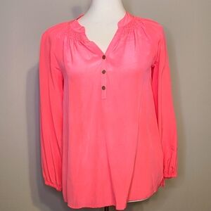Lilly Pulitzer Pink Silk long sleeve Blouse